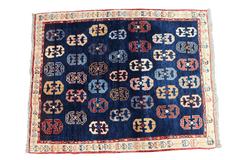 133x107cm Persian Gabbeh Qashqai Tribal wool blue rug - Rugoutlet