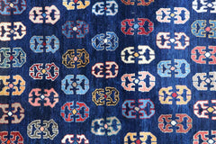 133x107cm Persian Gabbeh Qashqai Tribal wool blue rug - Rugoutlet