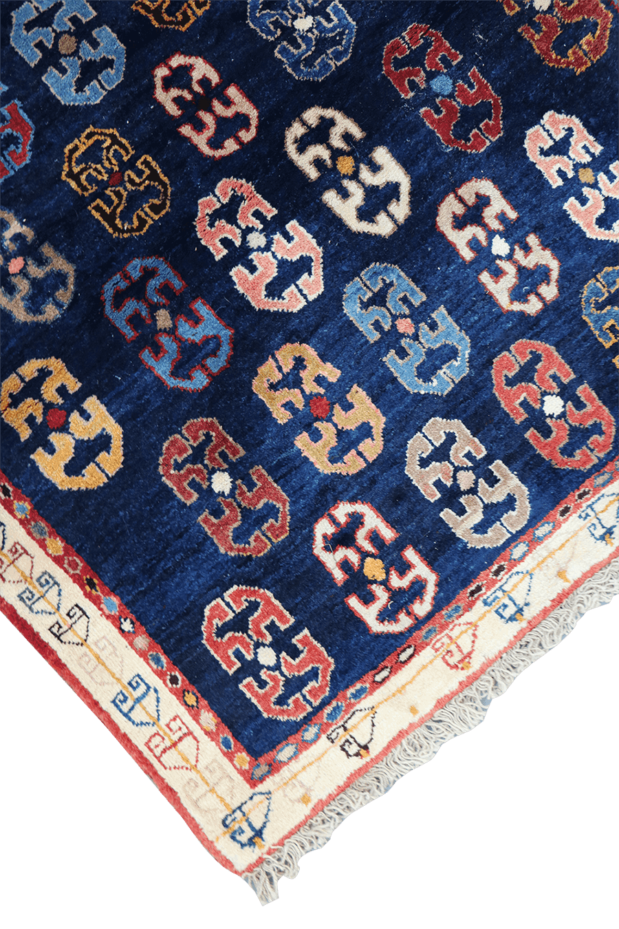 133x107cm Persian Gabbeh Qashqai Tribal wool blue rug - Rugoutlet