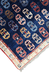 133x107cm Persian Gabbeh Qashqai Tribal wool blue rug - Rugoutlet