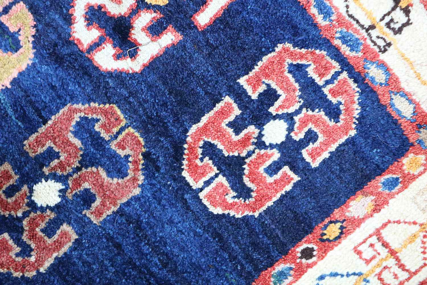 133x107cm Persian Gabbeh Qashqai Tribal wool blue rug - Rugoutlet