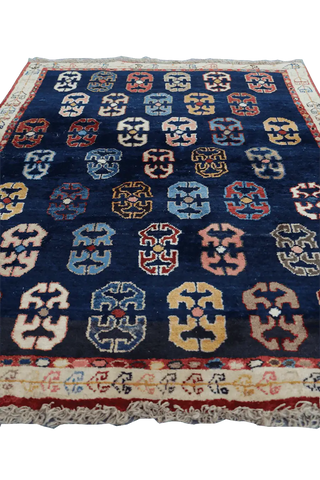 133x107cm Persian Gabbeh Qashqai Tribal wool blue rug - Rugoutlet