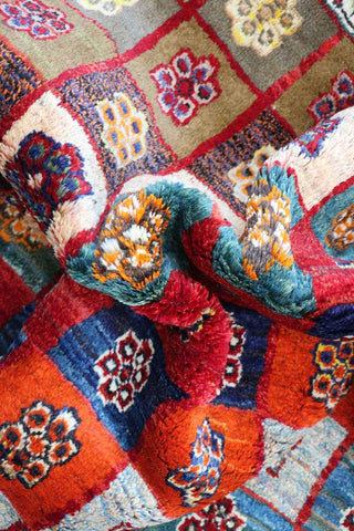 164 x 125 cm (5.38 x 4.10 ft) Gabbeh Tribal Wool Rugs Handmade Multi-Coloured - Rugoutlet