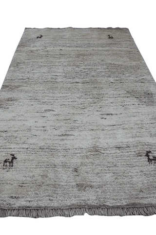 165 x 107 cm (5.41 x 3.51 ft) Gabbeh Tribal Wool Rugs Hand Knotted Brown Coloured - Rugoutlet