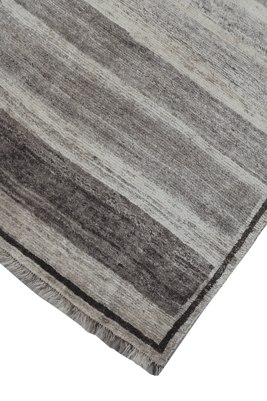 142 x 102 cm Gabbeh Tribal Wool Rugs Handcrafted Grey Colour - Rugoutlet