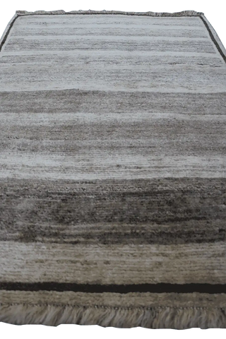142 x 102 cm Gabbeh Tribal Wool Rugs Handcrafted Grey Colour - Rugoutlet