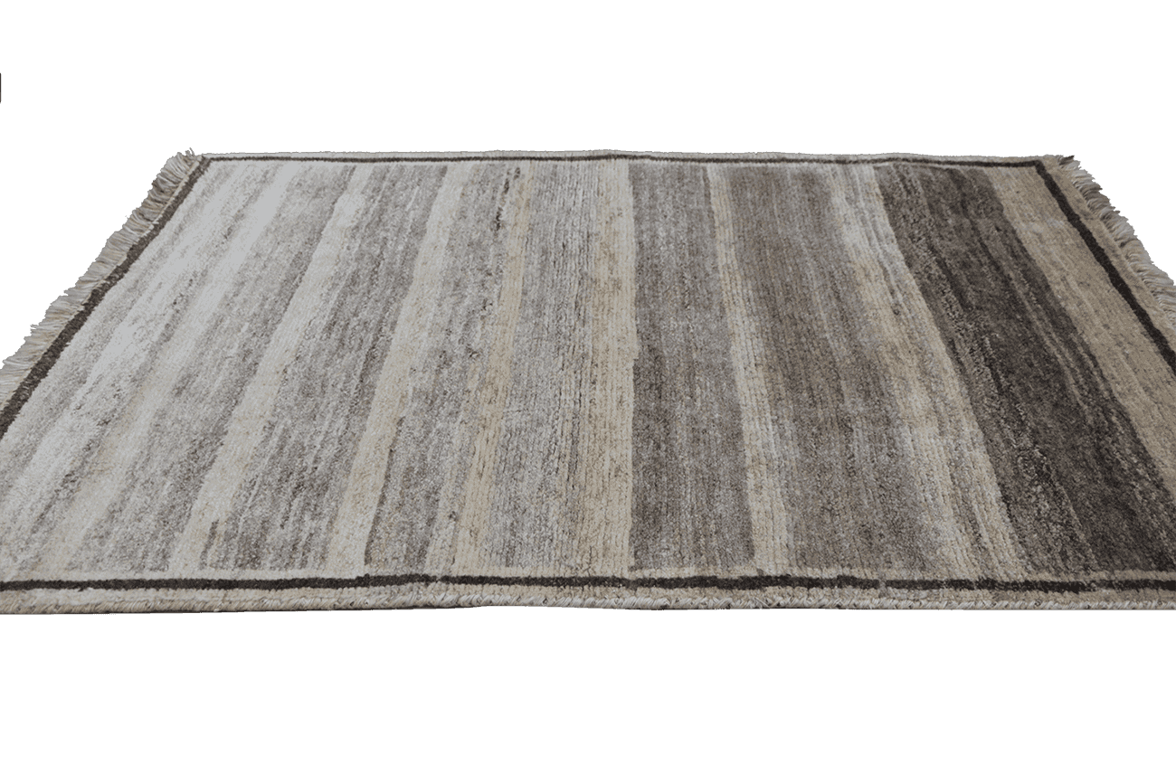 142 x 102 cm Gabbeh Tribal Wool Rugs Handcrafted Grey Colour - Rugoutlet