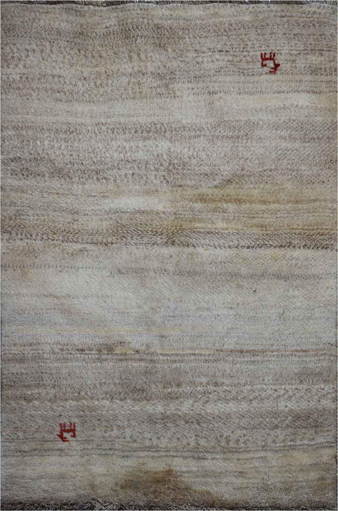 156 x 98 cm Gabbeh Tribal Wool Rugs Handmade Brown Colour - Rugoutlet