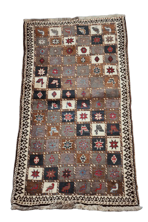 188 x 82 cm Gabbeh Tribal Wool Rug Hand-Knotted Multi-Coloured - Rugoutlet