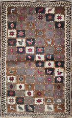 188 x 82 cm Gabbeh Tribal Wool Rug Hand-Knotted Multi-Coloured - Rugoutlet