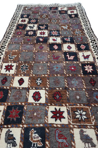 188 x 82 cm Gabbeh Tribal Wool Rug Hand-Knotted Multi-Coloured - Rugoutlet