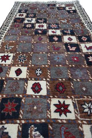 188 x 82 cm Gabbeh Tribal Wool Rug Hand-Knotted Multi-Coloured - Rugoutlet