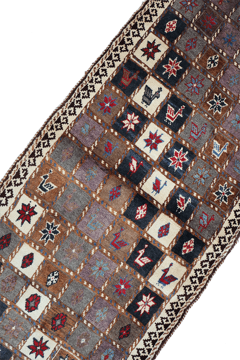 188 x 82 cm Gabbeh Tribal Wool Rug Hand-Knotted Multi-Coloured - Rugoutlet