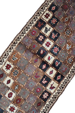 188 x 82 cm Gabbeh Tribal Wool Rug Hand-Knotted Multi-Coloured - Rugoutlet