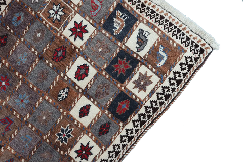 188 x 82 cm Gabbeh Tribal Wool Rug Hand-Knotted Multi-Coloured - Rugoutlet