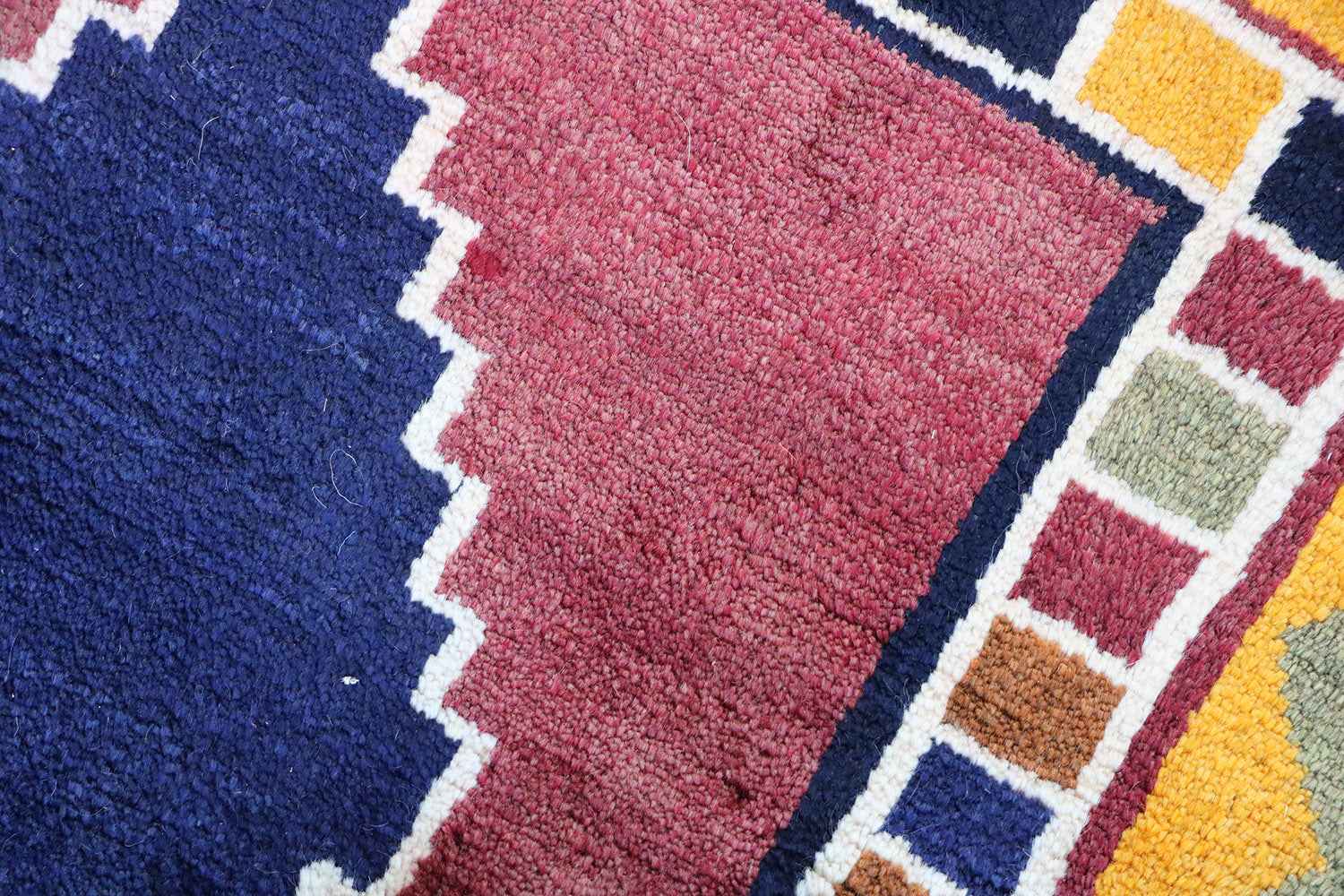 175 x 123 cm Gabbeh Tribal Wool Rugs Hand Knotted Red Blue Colour - Rugoutlet