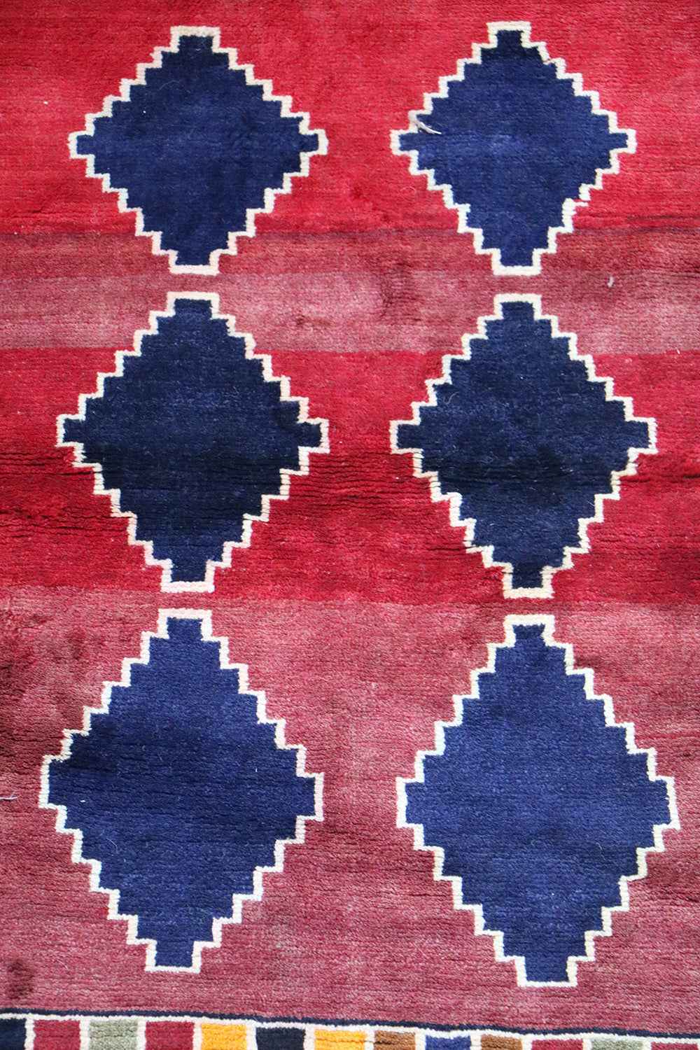 175 x 123 cm Gabbeh Tribal Wool Rugs Hand Knotted Red Blue Colour - Rugoutlet