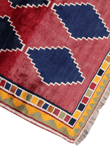 175 x 123 cm Gabbeh Tribal Wool Rugs Hand Knotted Red Blue Colour - Rugoutlet