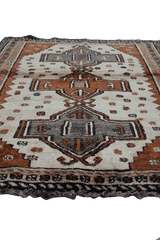 158 x 125 cm Gabbeh Tribal Wool Rugs Handmade Beige Brown Colour - Rugoutlet