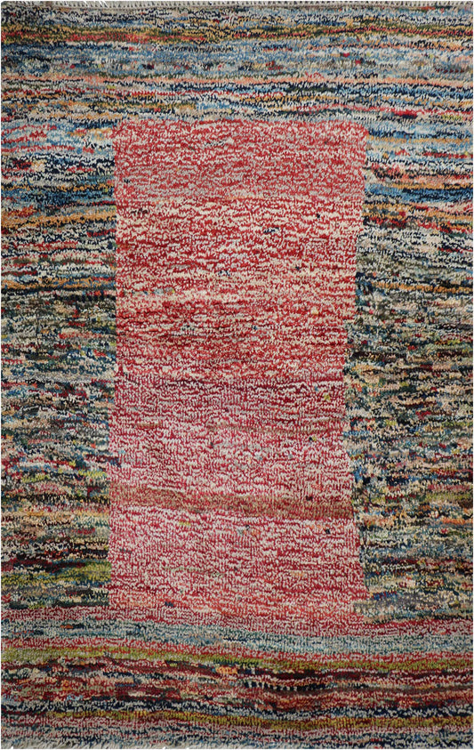 120x90 cm Handmade Tribal Gabbeh multi-coloured wool rug