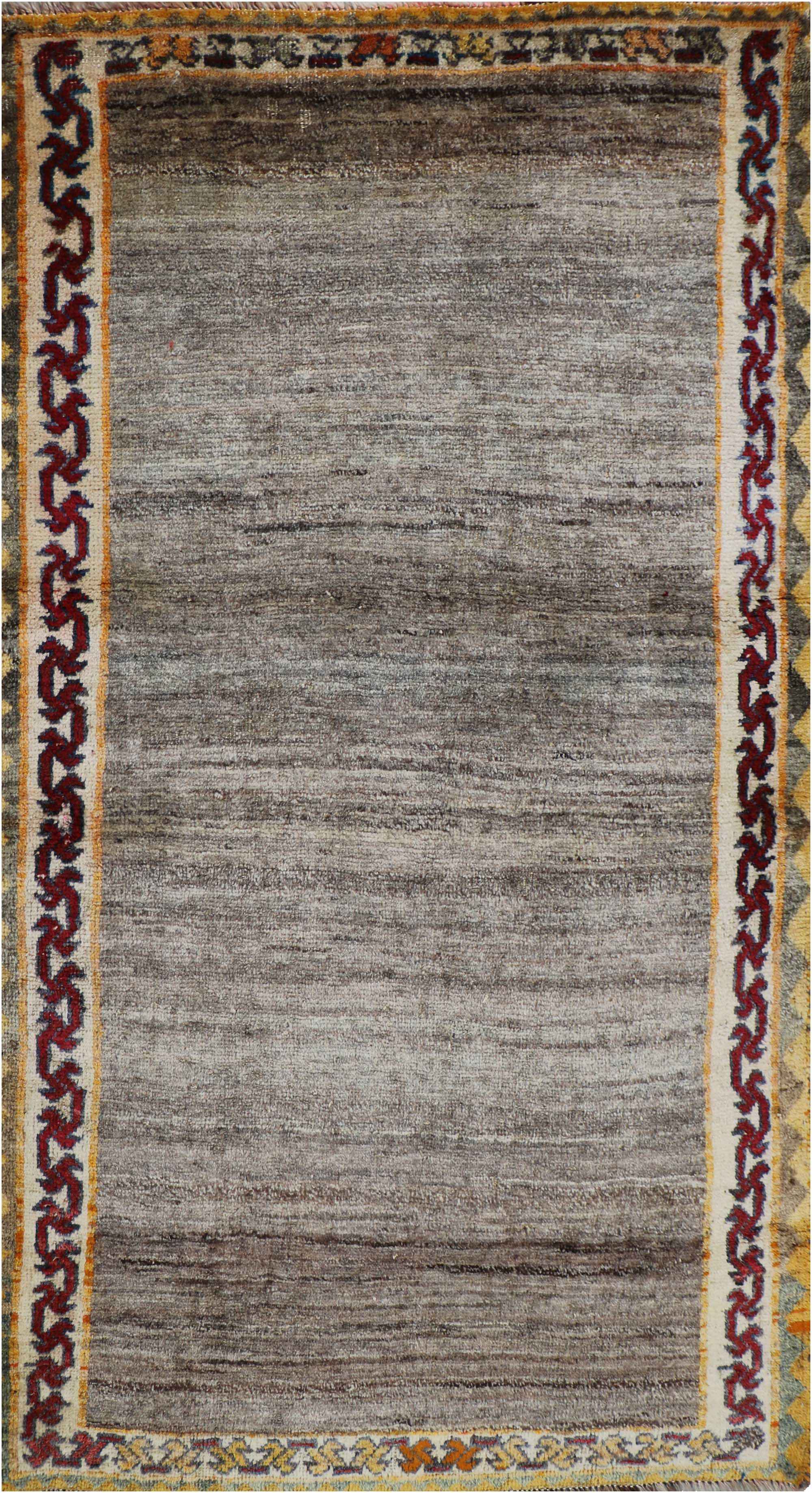 170 x 100 (5.58 x 3.28 ft) cm Gabbeh Tribal Wool Rugs Hand Knotted Grey Cololur - Rugoutlet