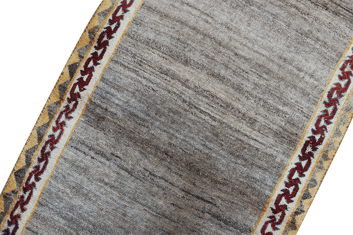 170 x 100 (5.58 x 3.28 ft) cm Gabbeh Tribal Wool Rugs Hand Knotted Grey Cololur - Rugoutlet