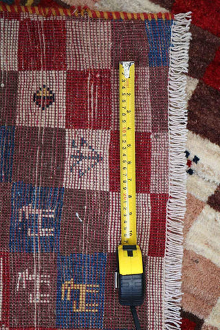 132x100 cm Multi-coloured contemporary Persian Gabbeh Qashqai Tribal Wool Rug - Rugoutlet