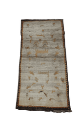 206 x 88 cm Gabbeh Tribal Wool Rug Hand-Knotted Brown Colour - Rugoutlet