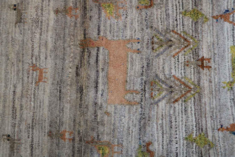 206 x 88 cm Gabbeh Tribal Wool Rug Hand-Knotted Brown Colour - Rugoutlet