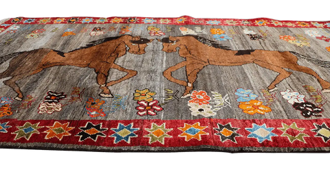 Gabbeh Tribal Wool Rug 224 x 120 cm (7.35 x 3.94 ft)