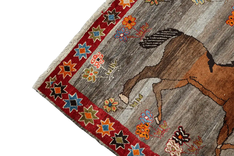 Gabbeh Tribal Wool Rug 224 x 120 cm (7.35 x 3.94 ft)