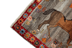 Gabbeh Tribal Wool Rug 224 x 120 cm (7.35 x 3.94 ft)