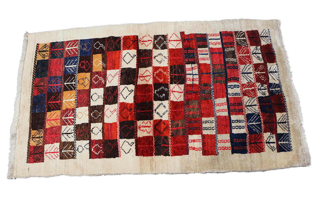 168 x 97 cm (5.51 x 3.18 ft) Gabbeh Tribal Wool Rugs Hand Knotted Multi-Coloured - Rugoutlet