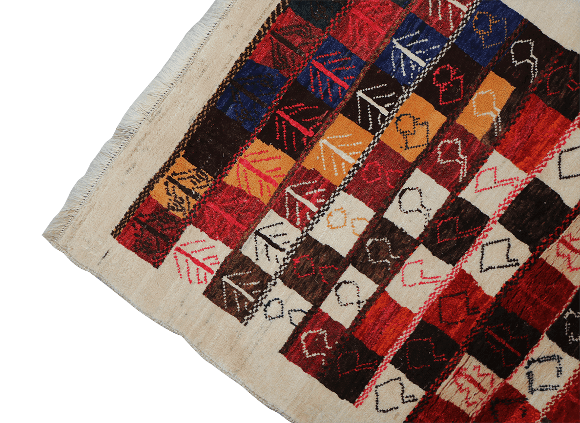 168 x 97 cm (5.51 x 3.18 ft) Gabbeh Tribal Wool Rugs Hand Knotted Multi-Coloured - Rugoutlet