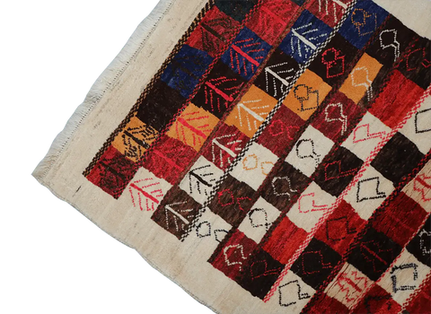 168 x 97 cm (5.51 x 3.18 ft) Gabbeh Tribal Wool Rugs Hand Knotted Multi-Coloured - Rugoutlet