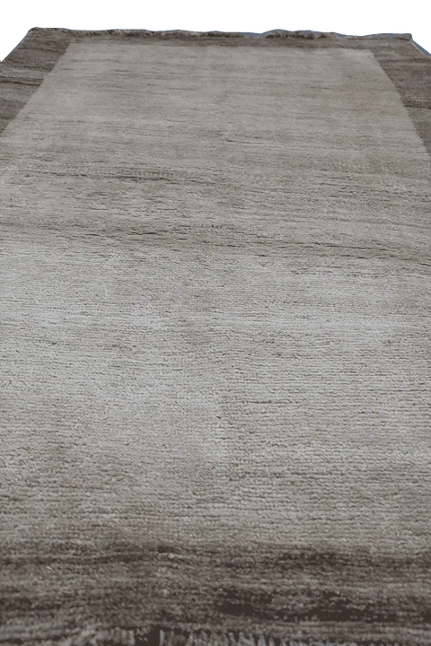 190 x 175 cm Gabbeh Tribal Wool Rug Hand-Knotted Brown Beige Colour - Rugoutlet