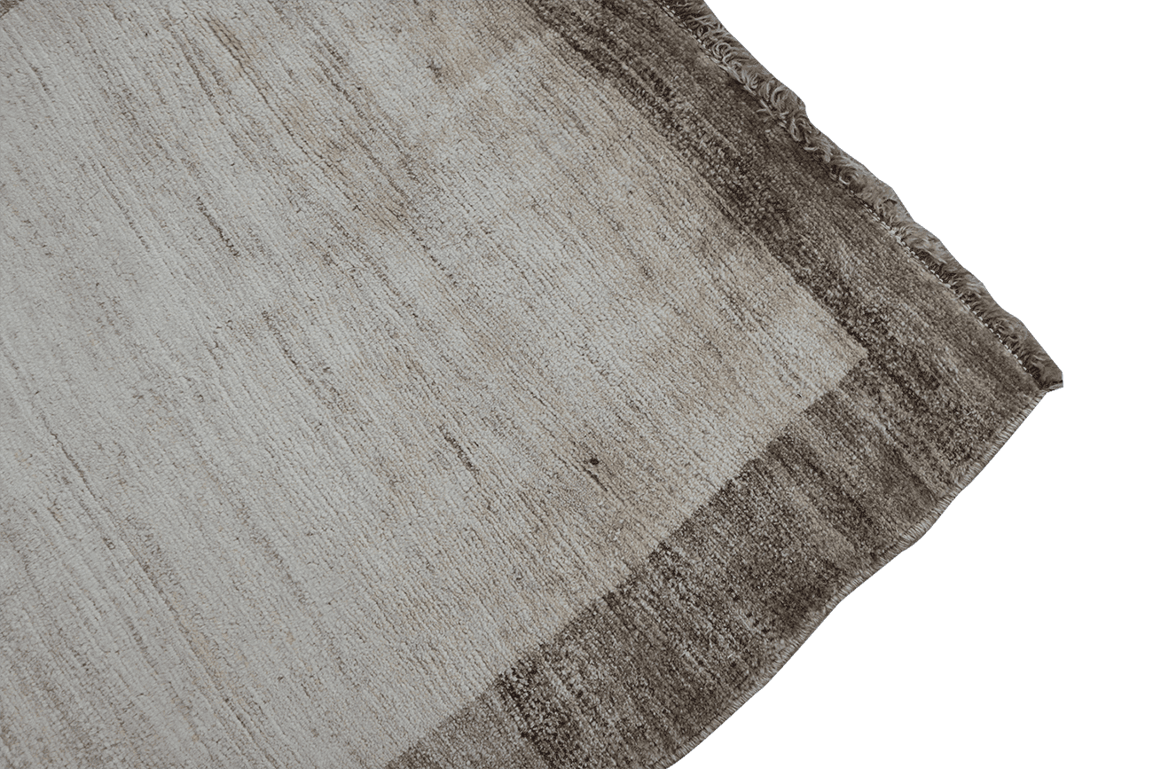 190 x 175 cm Gabbeh Tribal Wool Rug Hand-Knotted Brown Beige Colour - Rugoutlet