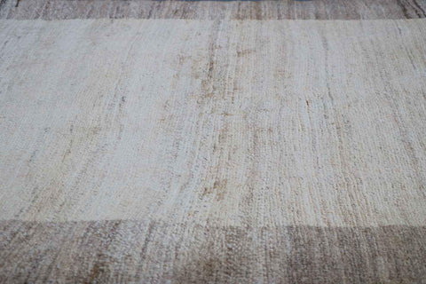 190 x 175 cm Gabbeh Tribal Wool Rug Hand-Knotted Brown Beige Colour - Rugoutlet