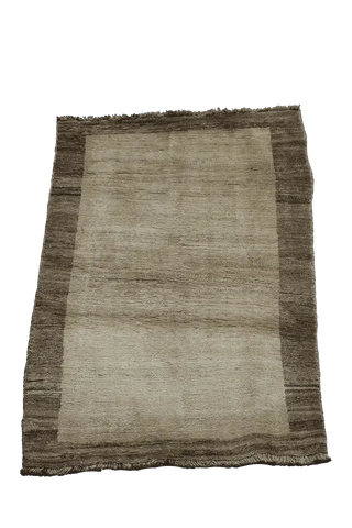 190 x 175 cm Gabbeh Tribal Wool Rug Hand-Knotted Brown Beige Colour - Rugoutlet