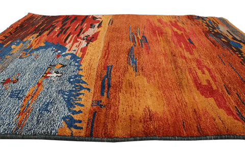 150 x 115 cm Gabbeh Tribal Wool Rugs Handmade Multi-Coloured - Rugoutlet