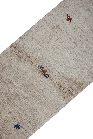 133x65 cm White Contemporary hand tufted Gabbeh runner - Rugoutlet