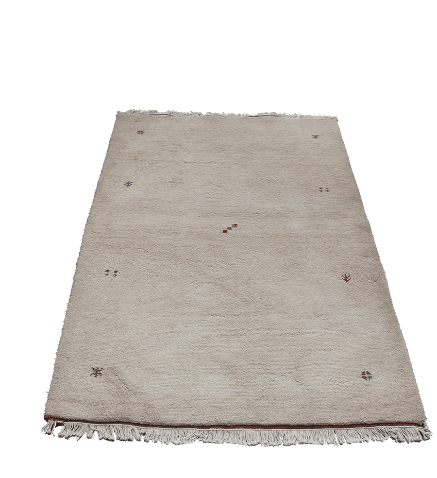 187 x 123 cm Gabbeh Tribal Wool Rug Hand-Knotted Beige Colour - Rugoutlet