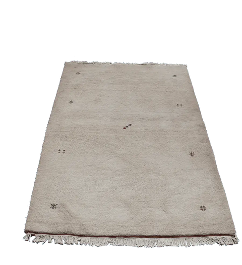 187 x 123 cm Gabbeh Tribal Wool Rug Hand-Knotted Beige Colour - Rugoutlet