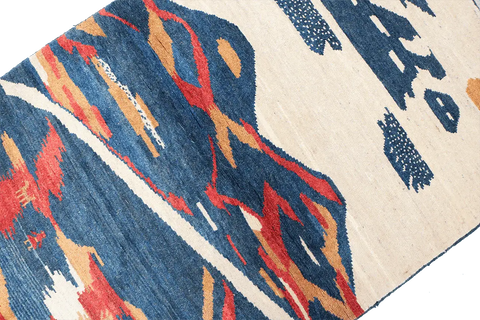 163 x 110 cm Gabbeh Tribal Wool Rugs Handmade Beige Grey Colour - Rugoutlet
