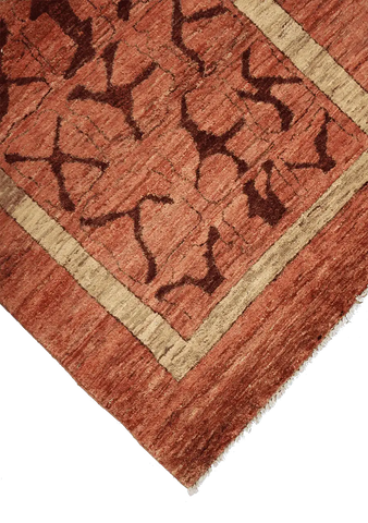 142 x 90 cm Gabbeh Tribal Wool Rugs Handmade Peach Colour - Rugoutlet