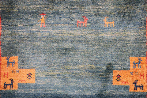 A Gabbeh Tribal Wool Rug