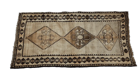 192 x 122 cm Gabbeh Tribal Wool Rug Hand-Knotted Beige Colour - Rugoutlet