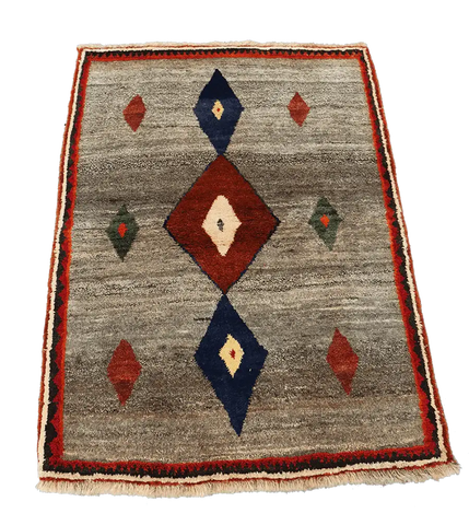 142 x 100 cm Gabbeh Tribal Wool Rugs Handmade Brown - Rugoutlet