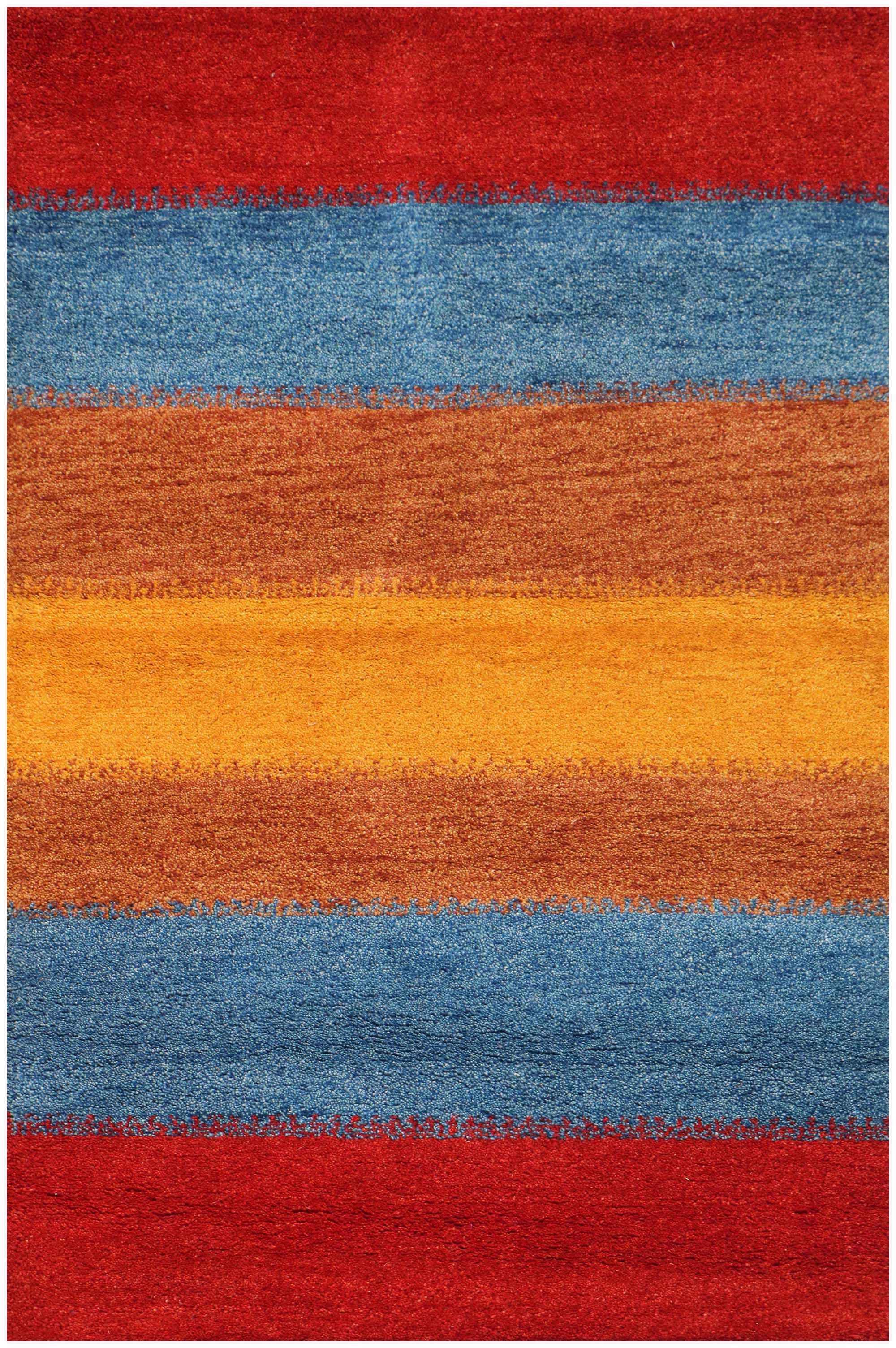 162 x 93 cm Gabbeh Tribal Wool Rugs Handmade Multi Coloured - Rugoutlet