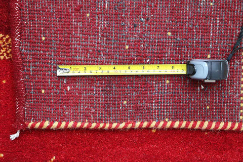 189 x 122 cm Gabbeh Tribal Wool Rug Hand-Knotted Red Colour - Rugoutlet